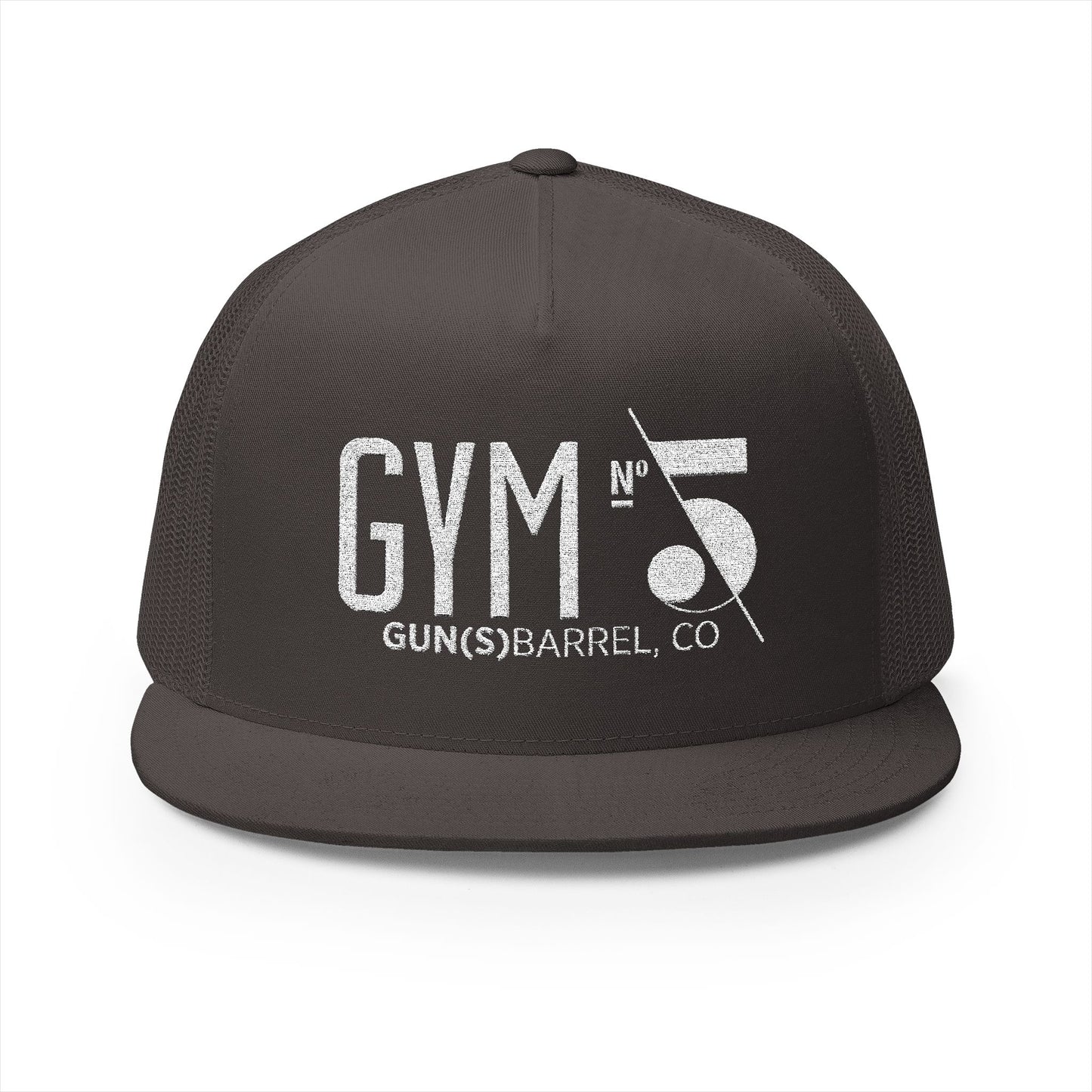 Embroidered 5 Panel Trucker Cap - Stylish Gym Accessory